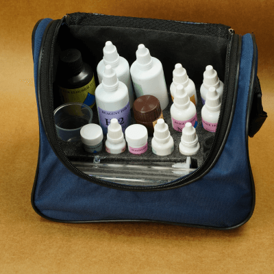 Multiparameter water testing kit in bag